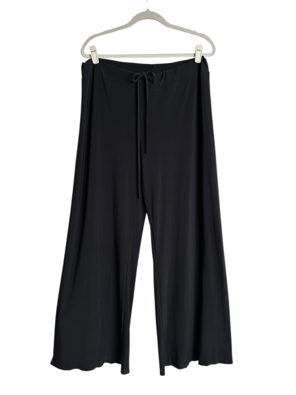 NORMA KAMALI Wide Leg Pants Black‎ XL Pull On Minimalist Quiet Luxury Lounge